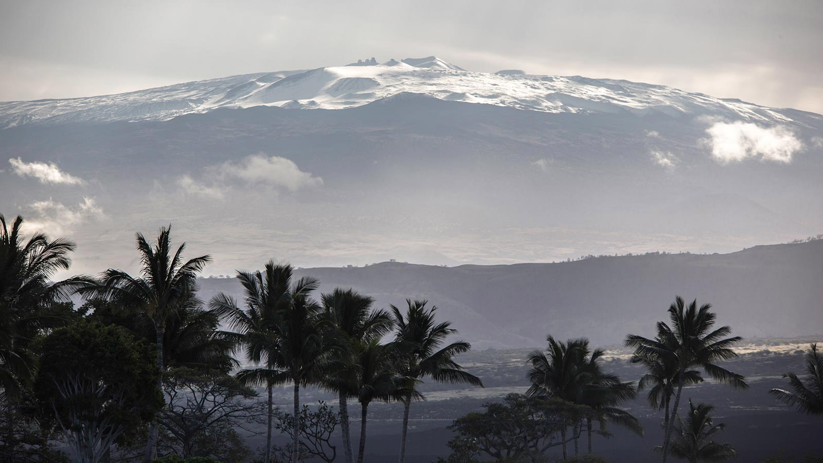 The dramatic landscape watched over by Mauna Kea